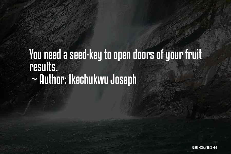 Ikechukwu Joseph Quotes: You Need A Seed-key To Open Doors Of Your Fruit Results.