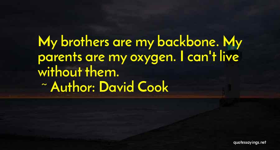 David Cook Quotes: My Brothers Are My Backbone. My Parents Are My Oxygen. I Can't Live Without Them.