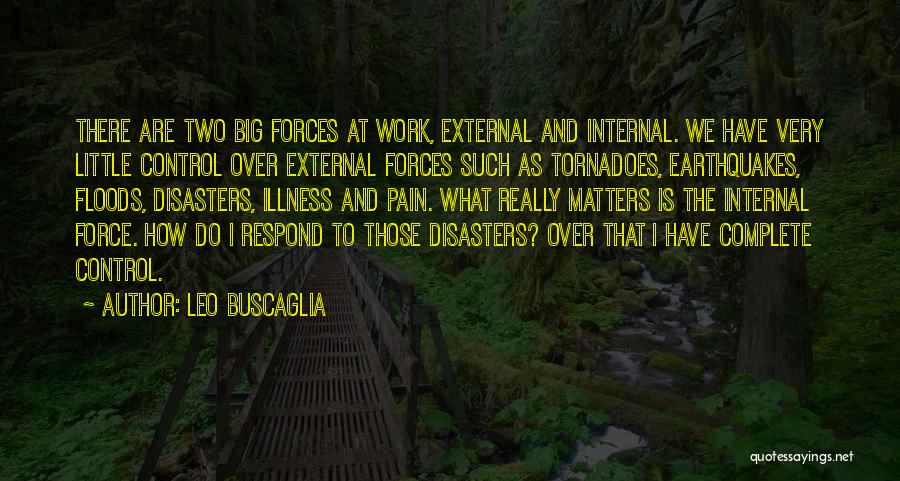 Leo Buscaglia Quotes: There Are Two Big Forces At Work, External And Internal. We Have Very Little Control Over External Forces Such As