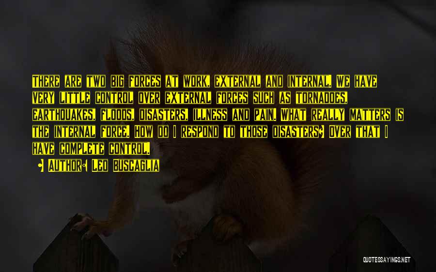 Leo Buscaglia Quotes: There Are Two Big Forces At Work, External And Internal. We Have Very Little Control Over External Forces Such As