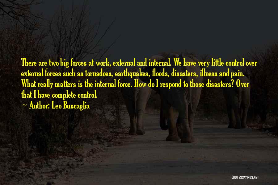 Leo Buscaglia Quotes: There Are Two Big Forces At Work, External And Internal. We Have Very Little Control Over External Forces Such As