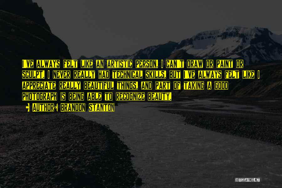 Brandon Stanton Quotes: I've Always Felt Like An Artistic Person. I Can't Draw Or Paint Or Sculpt. I Never Really Had Technical Skills,
