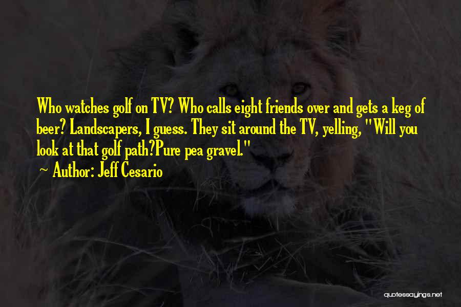 Jeff Cesario Quotes: Who Watches Golf On Tv? Who Calls Eight Friends Over And Gets A Keg Of Beer? Landscapers, I Guess. They