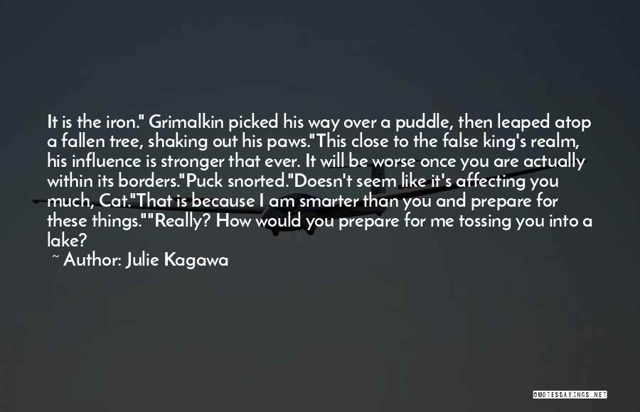 Julie Kagawa Quotes: It Is The Iron. Grimalkin Picked His Way Over A Puddle, Then Leaped Atop A Fallen Tree, Shaking Out His