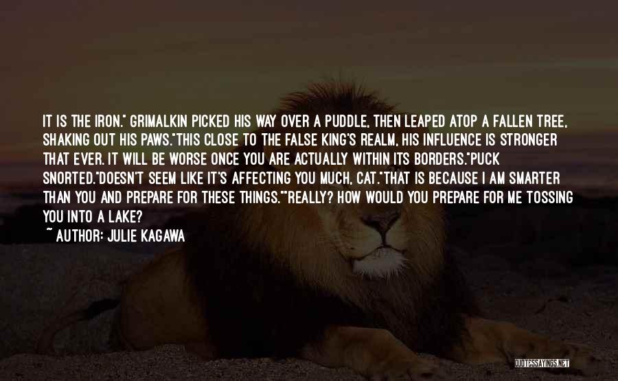 Julie Kagawa Quotes: It Is The Iron. Grimalkin Picked His Way Over A Puddle, Then Leaped Atop A Fallen Tree, Shaking Out His