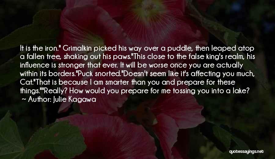 Julie Kagawa Quotes: It Is The Iron. Grimalkin Picked His Way Over A Puddle, Then Leaped Atop A Fallen Tree, Shaking Out His