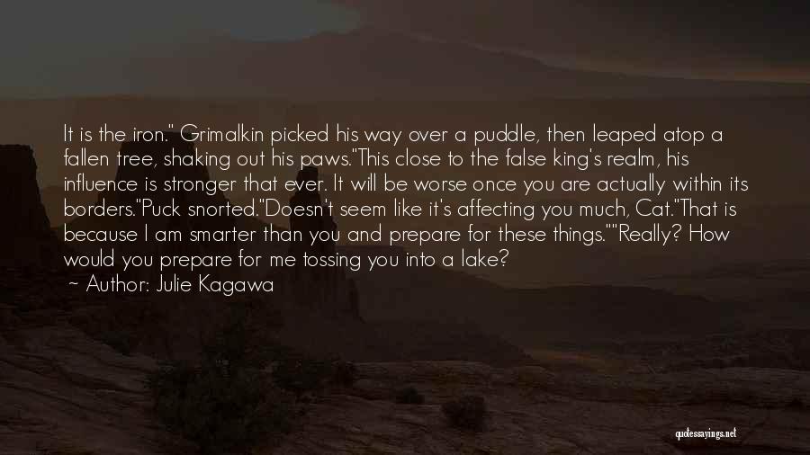 Julie Kagawa Quotes: It Is The Iron. Grimalkin Picked His Way Over A Puddle, Then Leaped Atop A Fallen Tree, Shaking Out His