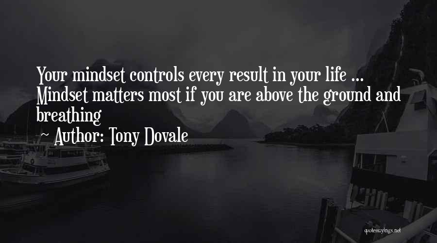 Tony Dovale Quotes: Your Mindset Controls Every Result In Your Life ... Mindset Matters Most If You Are Above The Ground And Breathing