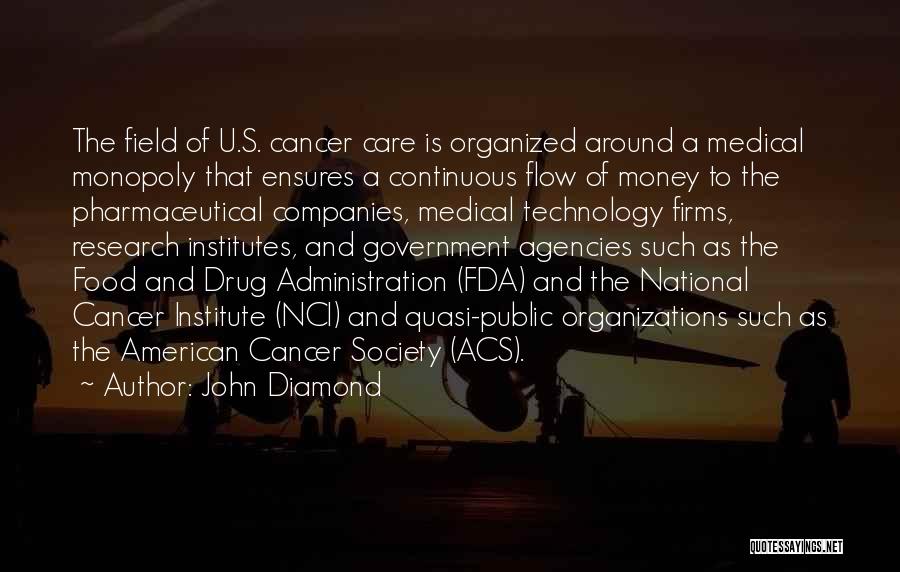 John Diamond Quotes: The Field Of U.s. Cancer Care Is Organized Around A Medical Monopoly That Ensures A Continuous Flow Of Money To