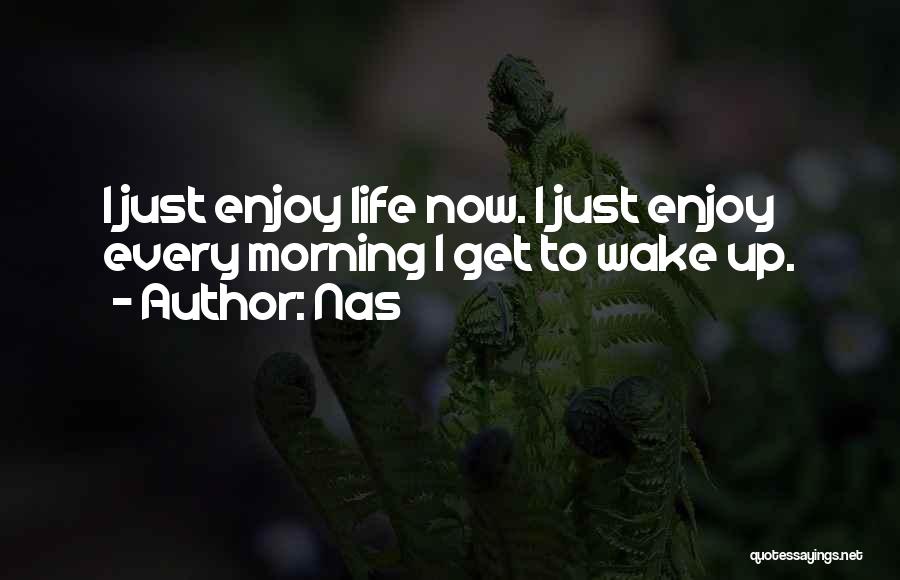 Nas Quotes: I Just Enjoy Life Now. I Just Enjoy Every Morning I Get To Wake Up.