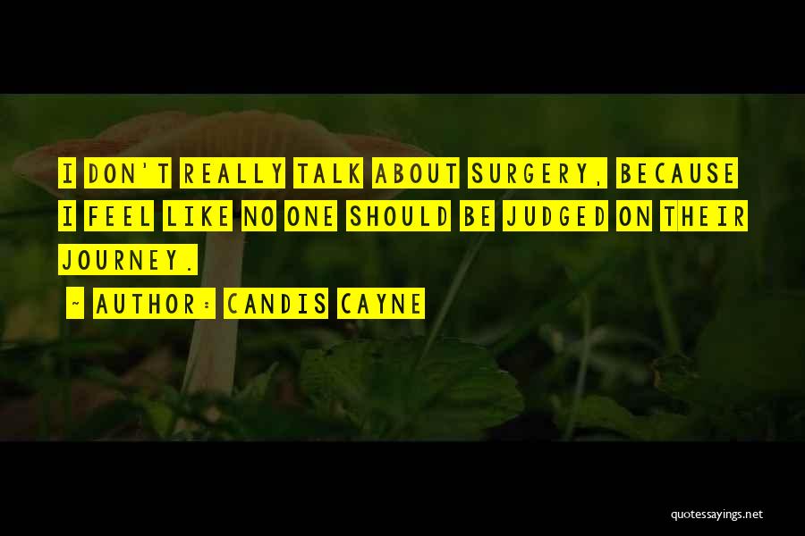 Candis Cayne Quotes: I Don't Really Talk About Surgery, Because I Feel Like No One Should Be Judged On Their Journey.