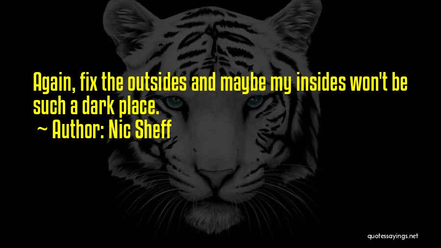 Nic Sheff Quotes: Again, Fix The Outsides And Maybe My Insides Won't Be Such A Dark Place.