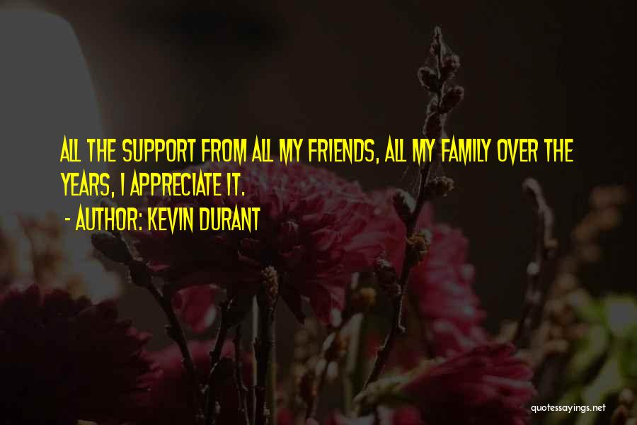 Kevin Durant Quotes: All The Support From All My Friends, All My Family Over The Years, I Appreciate It.