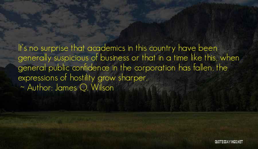 James Q. Wilson Quotes: It's No Surprise That Academics In This Country Have Been Generally Suspicious Of Business Or That In A Time Like