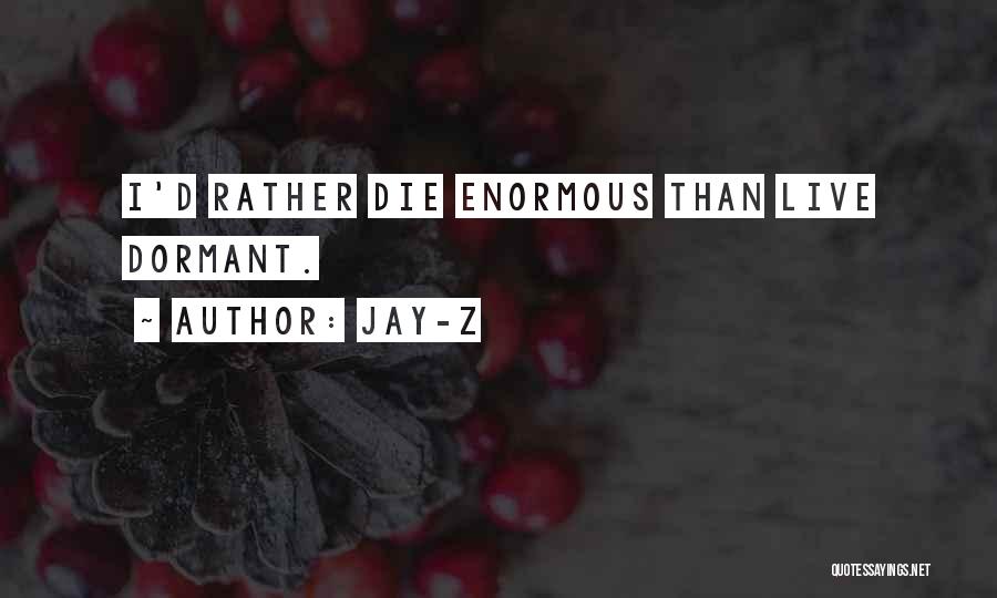 Jay-Z Quotes: I'd Rather Die Enormous Than Live Dormant.
