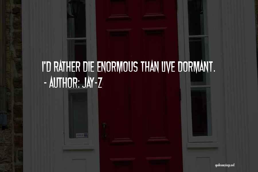 Jay-Z Quotes: I'd Rather Die Enormous Than Live Dormant.