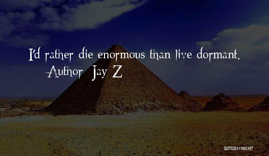 Jay-Z Quotes: I'd Rather Die Enormous Than Live Dormant.