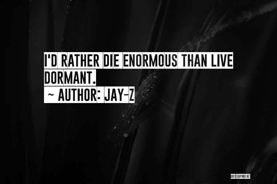 Jay-Z Quotes: I'd Rather Die Enormous Than Live Dormant.