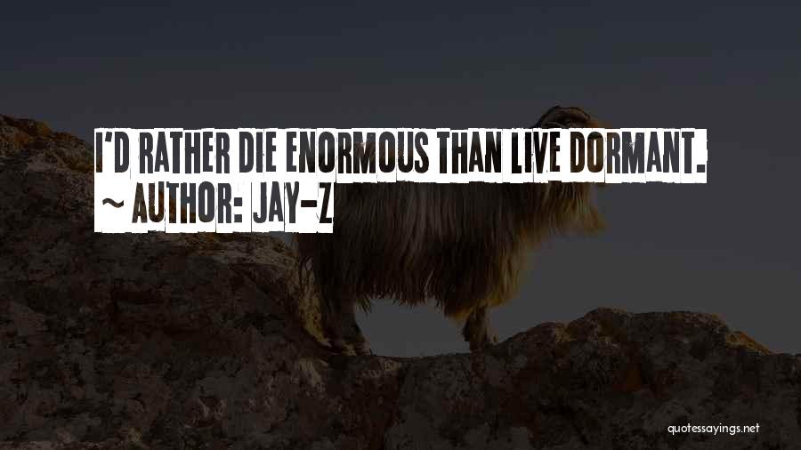 Jay-Z Quotes: I'd Rather Die Enormous Than Live Dormant.