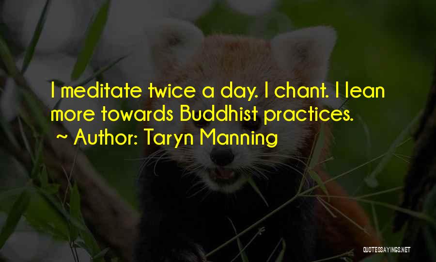 Taryn Manning Quotes: I Meditate Twice A Day. I Chant. I Lean More Towards Buddhist Practices.