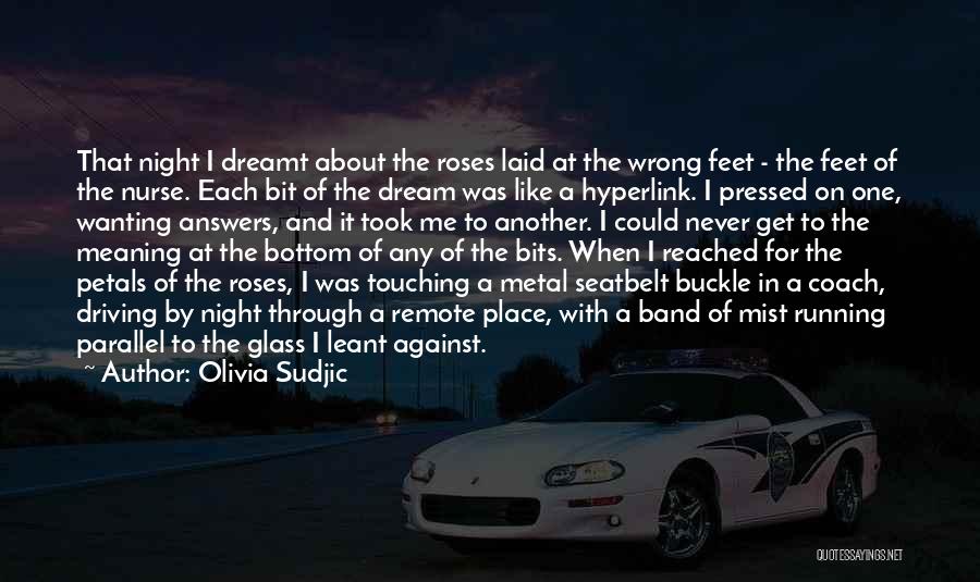 Olivia Sudjic Quotes: That Night I Dreamt About The Roses Laid At The Wrong Feet - The Feet Of The Nurse. Each Bit