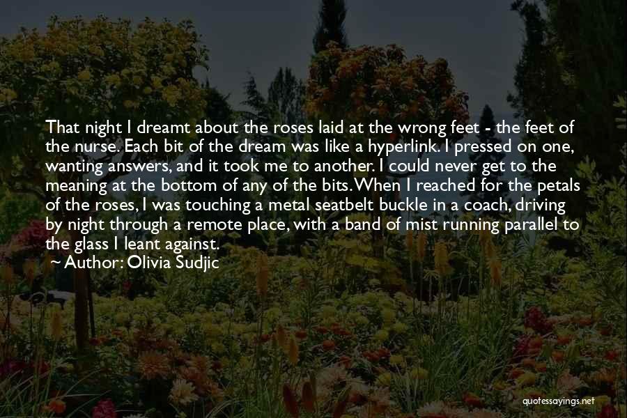 Olivia Sudjic Quotes: That Night I Dreamt About The Roses Laid At The Wrong Feet - The Feet Of The Nurse. Each Bit
