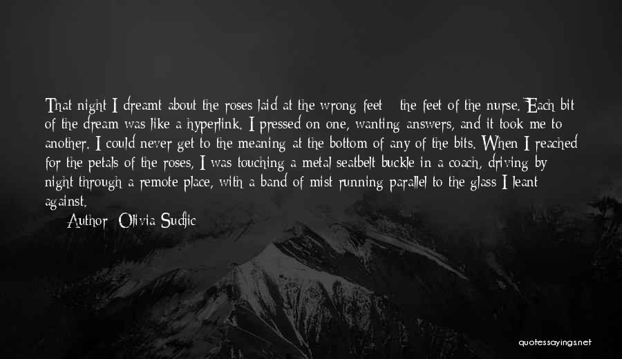 Olivia Sudjic Quotes: That Night I Dreamt About The Roses Laid At The Wrong Feet - The Feet Of The Nurse. Each Bit