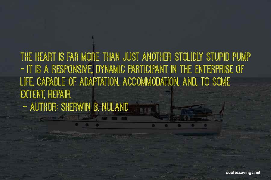 Sherwin B. Nuland Quotes: The Heart Is Far More Than Just Another Stolidly Stupid Pump - It Is A Responsive, Dynamic Participant In The