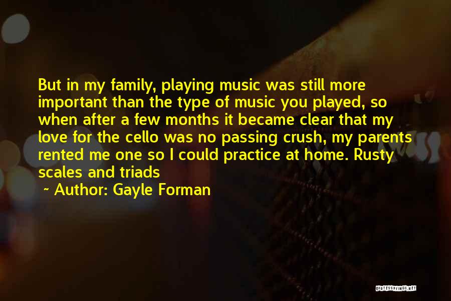 Gayle Forman Quotes: But In My Family, Playing Music Was Still More Important Than The Type Of Music You Played, So When After