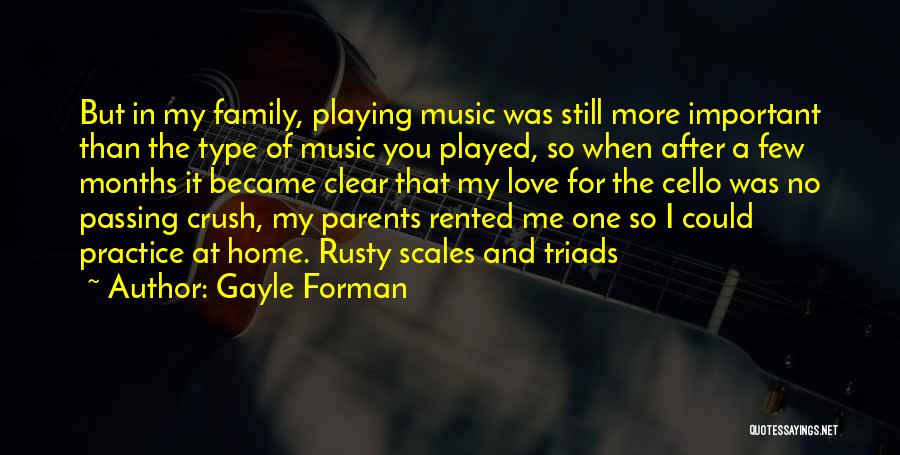 Gayle Forman Quotes: But In My Family, Playing Music Was Still More Important Than The Type Of Music You Played, So When After