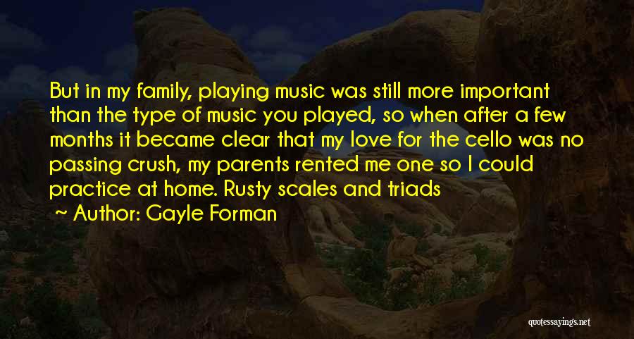Gayle Forman Quotes: But In My Family, Playing Music Was Still More Important Than The Type Of Music You Played, So When After