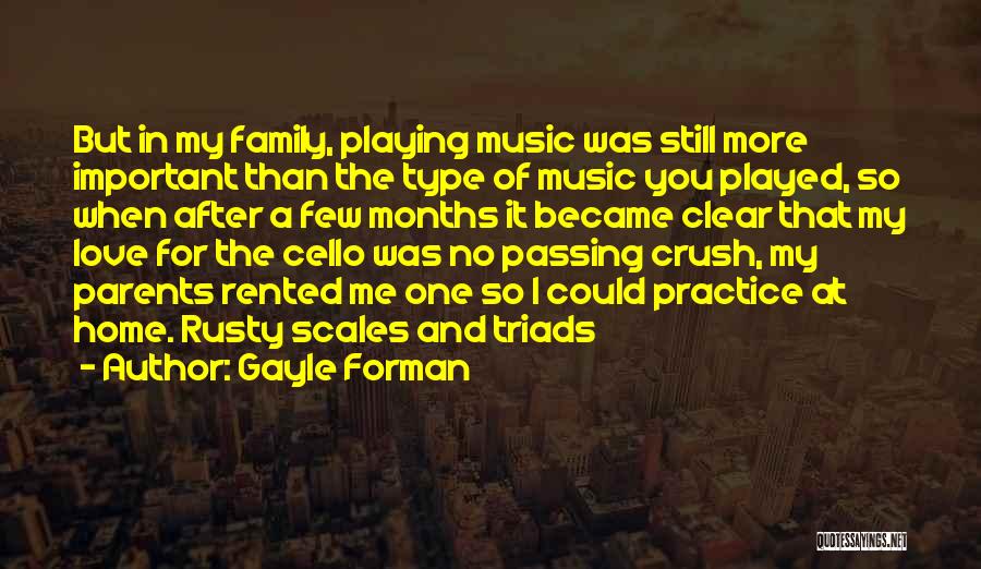 Gayle Forman Quotes: But In My Family, Playing Music Was Still More Important Than The Type Of Music You Played, So When After