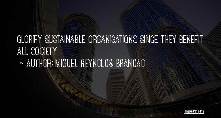 Miguel Reynolds Brandao Quotes: Glorify Sustainable Organisations Since They Benefit All Society