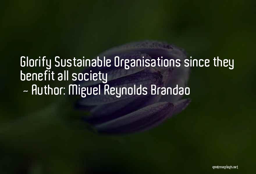 Miguel Reynolds Brandao Quotes: Glorify Sustainable Organisations Since They Benefit All Society