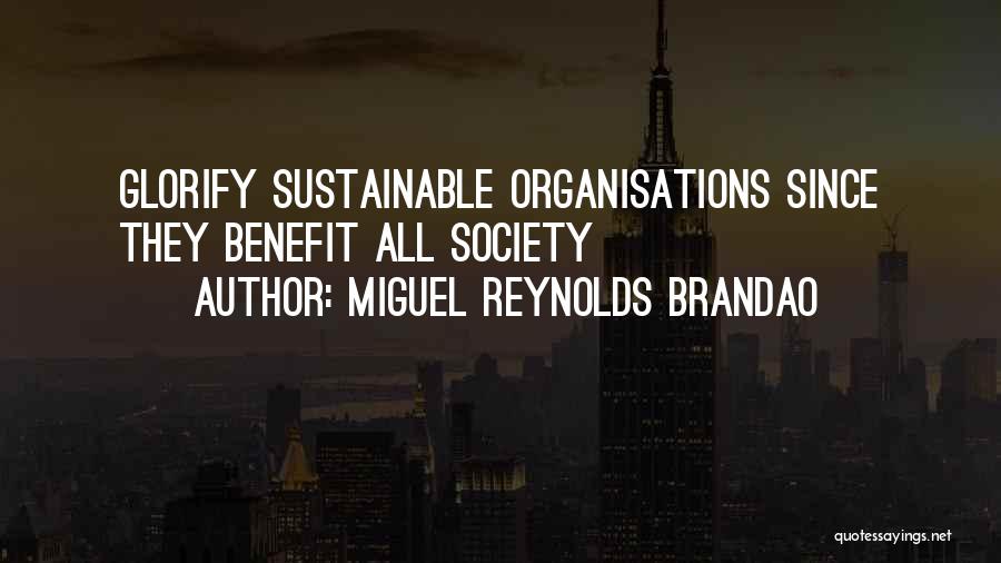 Miguel Reynolds Brandao Quotes: Glorify Sustainable Organisations Since They Benefit All Society