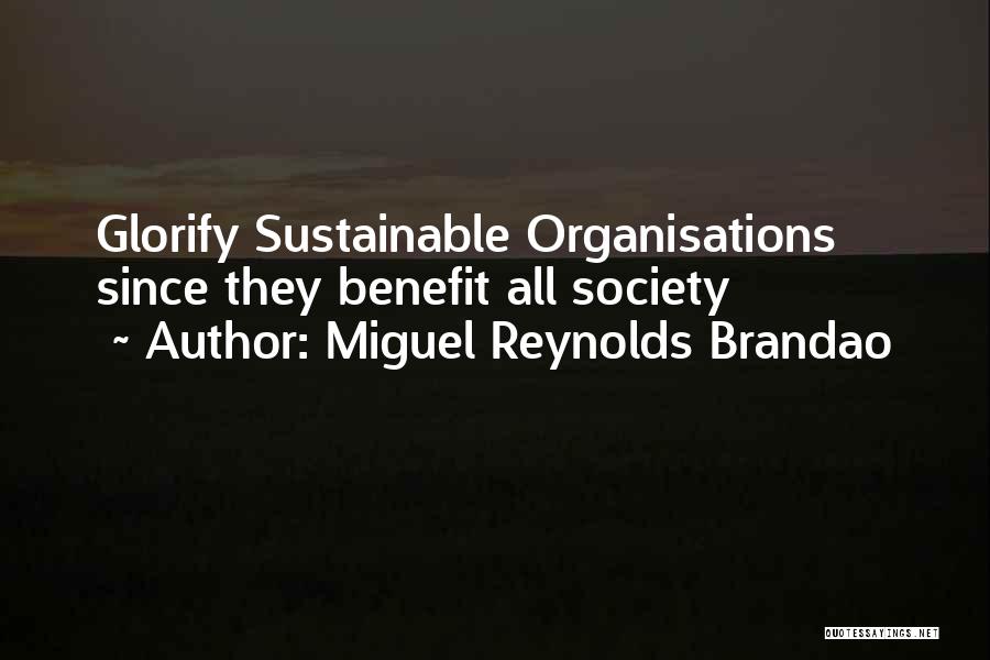 Miguel Reynolds Brandao Quotes: Glorify Sustainable Organisations Since They Benefit All Society