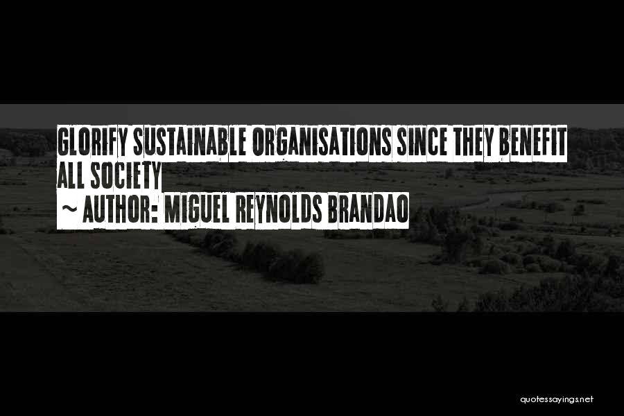 Miguel Reynolds Brandao Quotes: Glorify Sustainable Organisations Since They Benefit All Society