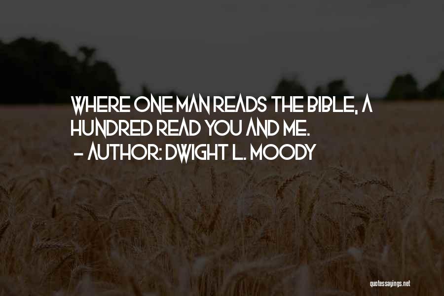 Dwight L. Moody Quotes: Where One Man Reads The Bible, A Hundred Read You And Me.