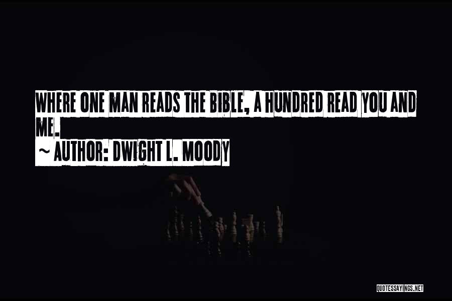 Dwight L. Moody Quotes: Where One Man Reads The Bible, A Hundred Read You And Me.