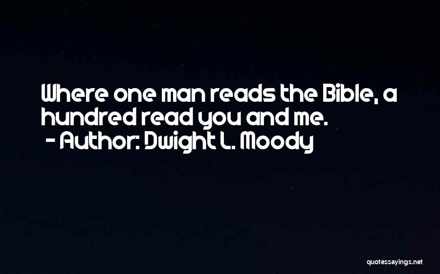 Dwight L. Moody Quotes: Where One Man Reads The Bible, A Hundred Read You And Me.