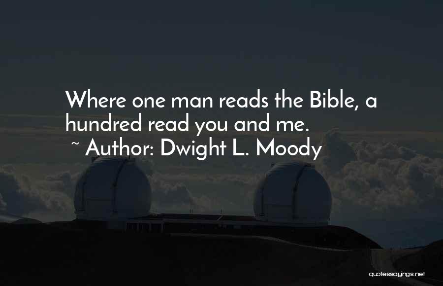 Dwight L. Moody Quotes: Where One Man Reads The Bible, A Hundred Read You And Me.