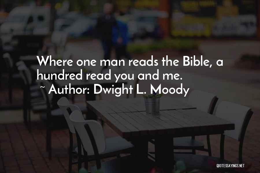 Dwight L. Moody Quotes: Where One Man Reads The Bible, A Hundred Read You And Me.