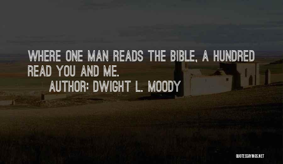 Dwight L. Moody Quotes: Where One Man Reads The Bible, A Hundred Read You And Me.