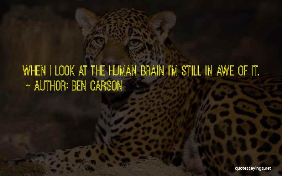 Ben Carson Quotes: When I Look At The Human Brain I'm Still In Awe Of It.