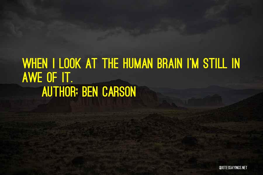 Ben Carson Quotes: When I Look At The Human Brain I'm Still In Awe Of It.