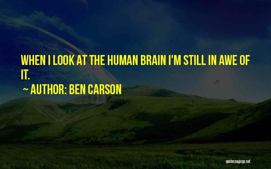 Ben Carson Quotes: When I Look At The Human Brain I'm Still In Awe Of It.