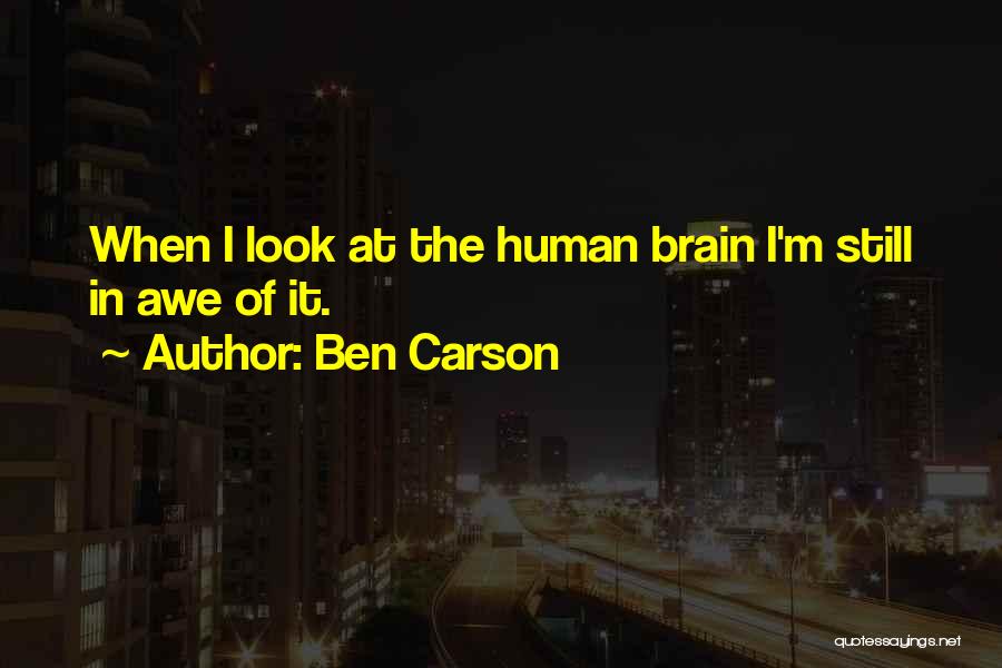 Ben Carson Quotes: When I Look At The Human Brain I'm Still In Awe Of It.