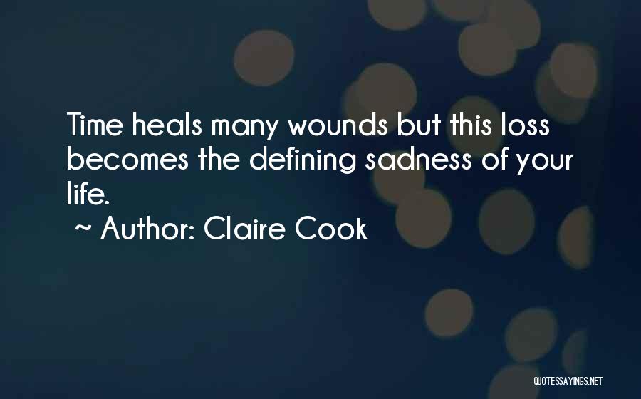 Claire Cook Quotes: Time Heals Many Wounds But This Loss Becomes The Defining Sadness Of Your Life.