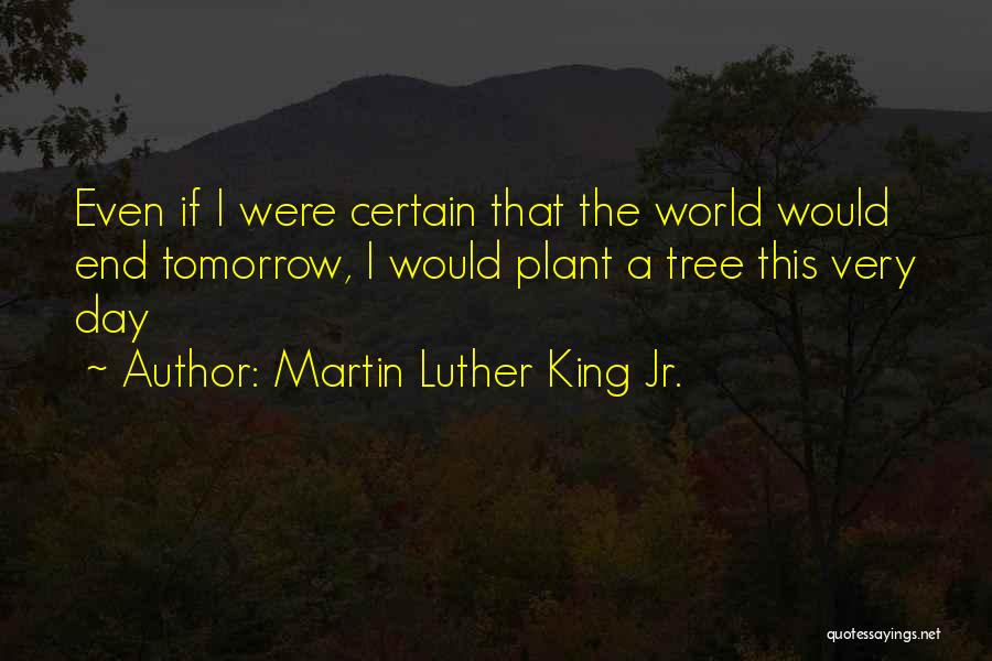 Martin Luther King Jr. Quotes: Even If I Were Certain That The World Would End Tomorrow, I Would Plant A Tree This Very Day