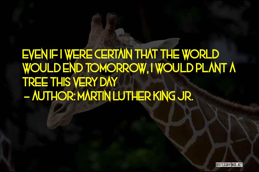 Martin Luther King Jr. Quotes: Even If I Were Certain That The World Would End Tomorrow, I Would Plant A Tree This Very Day